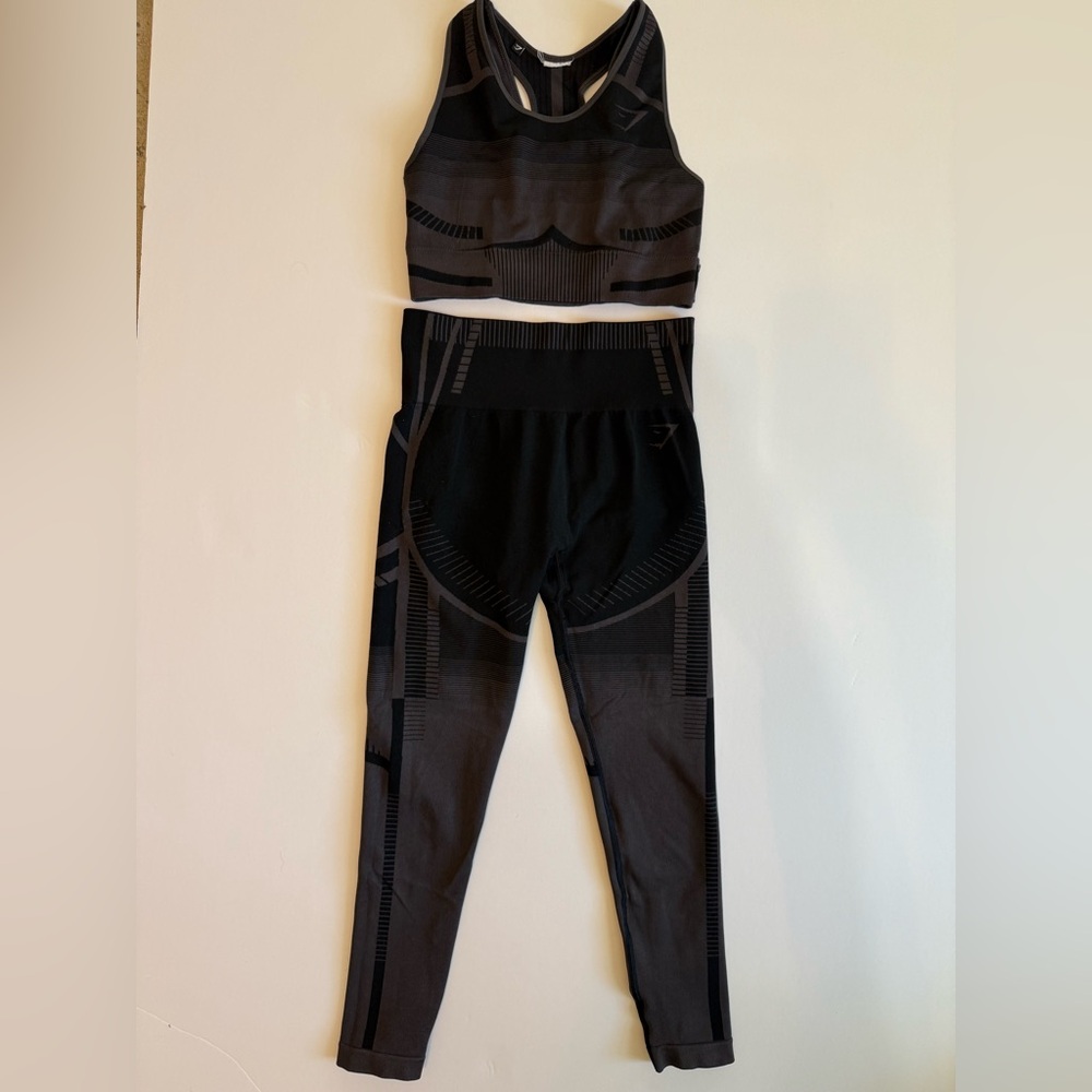 Gym Shark Black and Gray Activewear Set